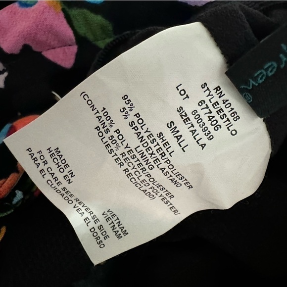 Aqua Green® Women's UPF 50 V-Neck Angled Tiered Tankini Top Multi Floral Print S - Picture 3 of 9